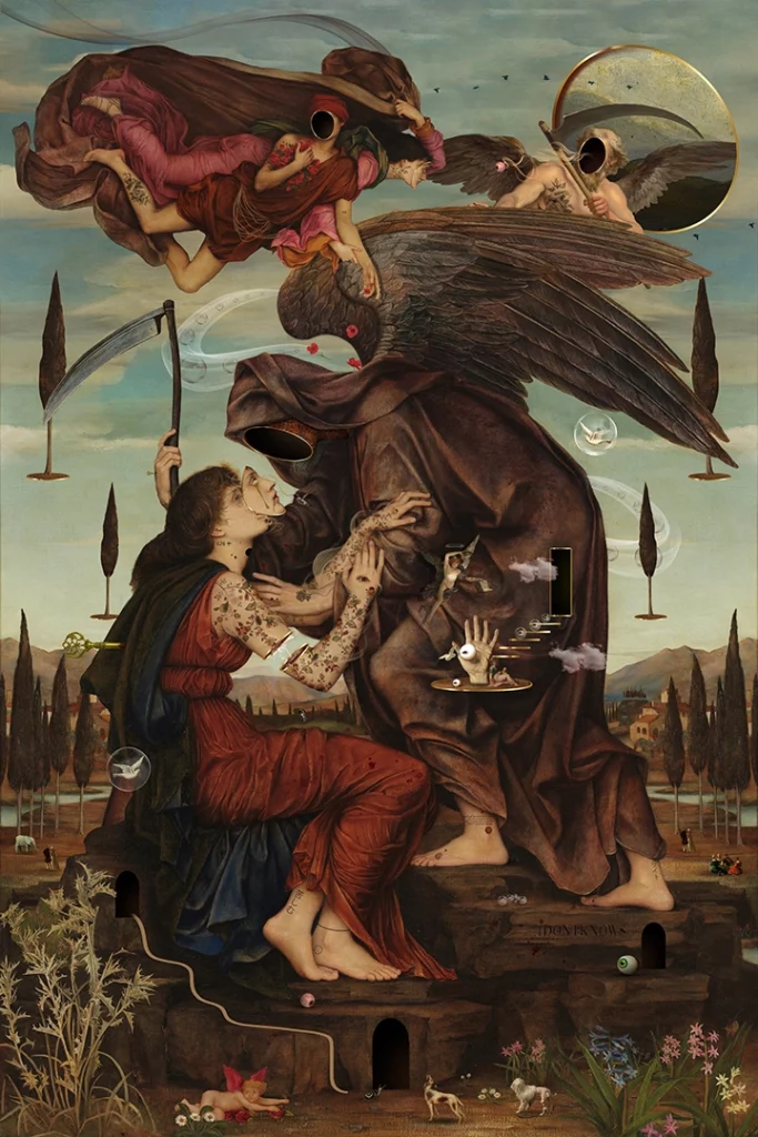 Evelyn de morgan représentation de l'ange de la mort collage surréaliste surréalisme 1dontknows renaissance
